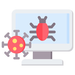 Computer Viruses Flat Icon