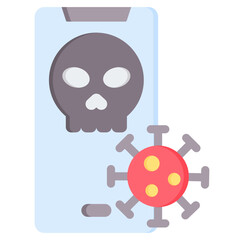 Mobile Viruses Flat Icon