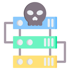 Infected Server Flat Icon