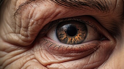 Image of close up old eyes wrinkles grandma.