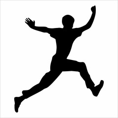 Fototapeta na wymiar Silhouette of a person jumping