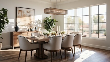Elegant and clutter-free formal dining area
