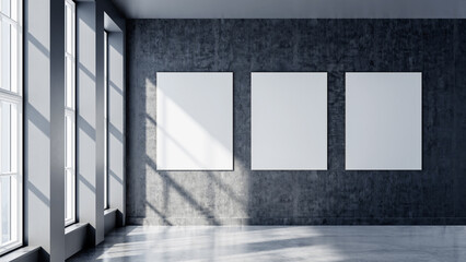 Large luxury modern bright interiors Living room mockup illustration 3D rendering computer digitally generated image