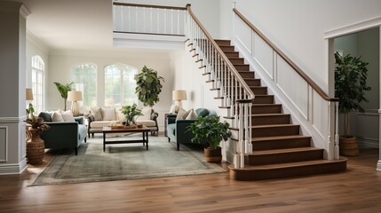 Spotless entryway with a grand, inviting staircase
