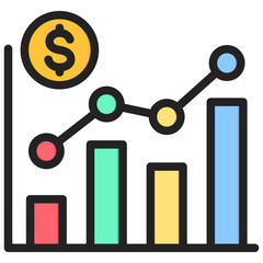Stock Market Outline Color Icon