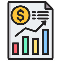 Financials Outline Color Icon