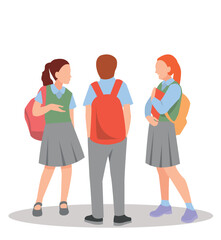 Obraz premium vector illustration of students in different postures