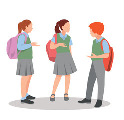 Obraz premium vector illustration of students in different postures