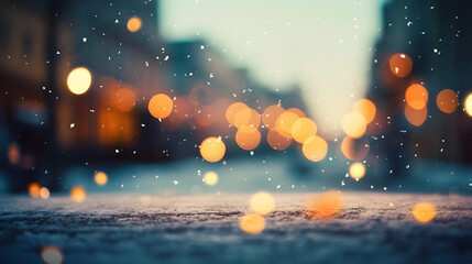 Fototapeta na wymiar trendy winter light background with bokeh and copy space
