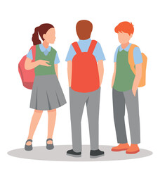 Obraz premium vector illustration of students in different postures