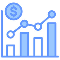 Stock Market Blue Icon