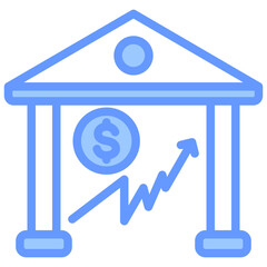 Stock Exchange Blue Icon