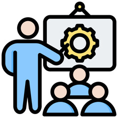 Training Outline Color Icon