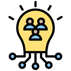 Team Strategy Outline Color Icon