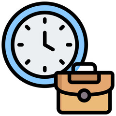 Obraz premium Working Hours Outline Color Icon