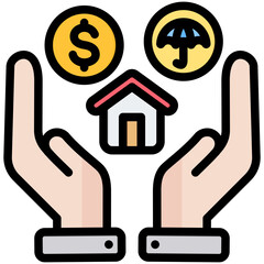Employee Benefits Outline Color Icon