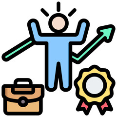 Employee Motivation Outline Color Icon