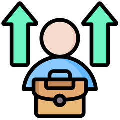 Employee Development Outline Color Icon
