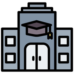 University Outline Color Icon