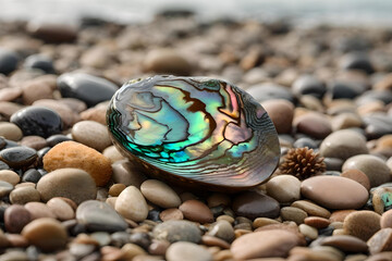 Fototapeta na wymiar Eternal Echoes: A Glimpse into the Diverse World of Abalone Stones