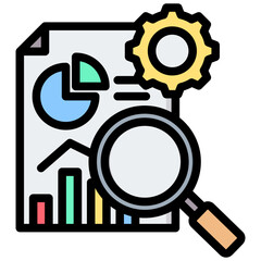 Data Analytics Outline Color Icon