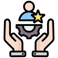 Talent Management Outline Color Icon