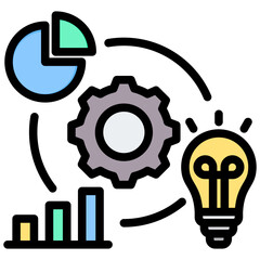Competitive Intelligence Outline Color Icon