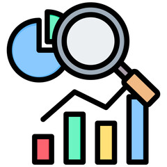 Market Research Outline Color Icon