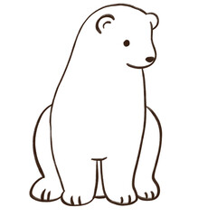 シロクマの線画イラスト