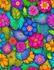 Naklejka premium seamless floral background