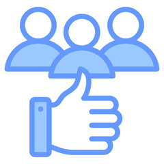Customer Satisfaction Blue Icon