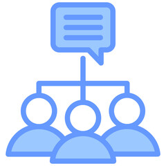 Team Discussion Blue Icon