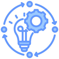 Sustainability Innovation Blue Icon