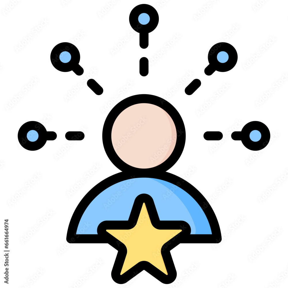 Poster skills outline color icon
