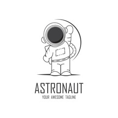 astronaut logo vector icon illustration design
