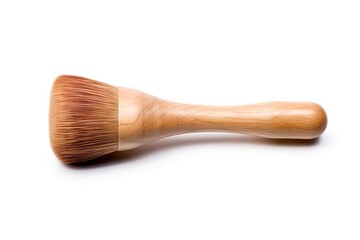 Isolated white wooden brush for barbers