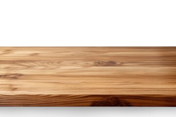 Isolated wooden table corner in perspective view