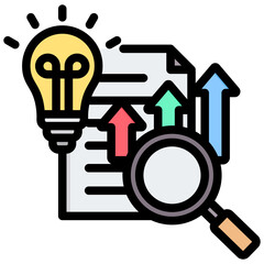 Business Research Outline Color Icon