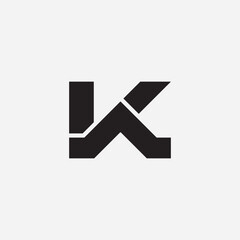 Letter K logo design illustration vector template