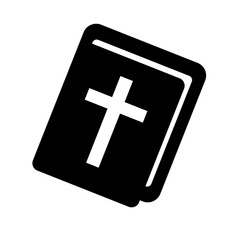 Bible silhouette icon. Christian text. Vector.