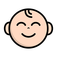 Smiling baby face icon. Vector.