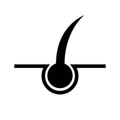 Simple hair growing on skin icon. Vector.