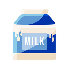 Vector isolated milk box in cartoon style