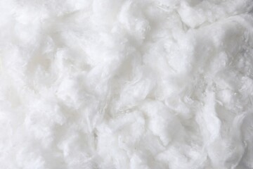 Soft clean cotton as background, top view
