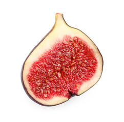 Half of fresh fig isolated on white