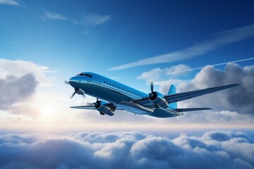 Fototapeta na wymiar airplane in the sky, Generative AI