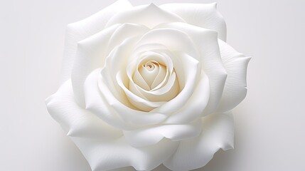 Portrait beautiful white rose flower isolated on white background AI Generative