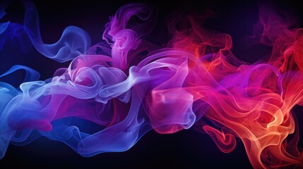 Obraz premium color full smoke on a black background. High quality photo, background, design, pattern, modern, bright, fog and smoke, illustration, art, abstract backgrounds, creativity