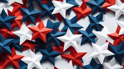 Obraz premium Abstract red white and blue patriotic background created with Generative AI technology