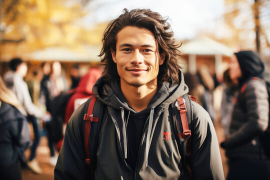 Portrait of American Indian college student going back to campus